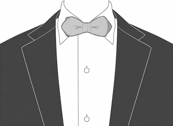 ポインテッドの蝶ネクタイの形